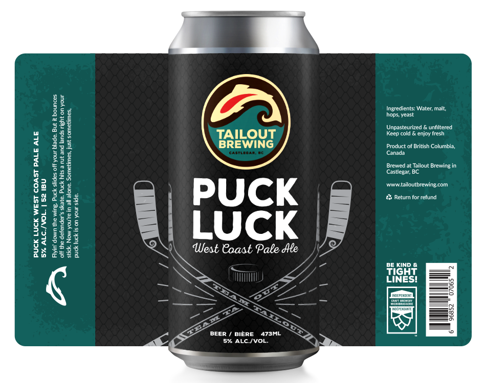 Tailout Brewing Puck Luck Label Design