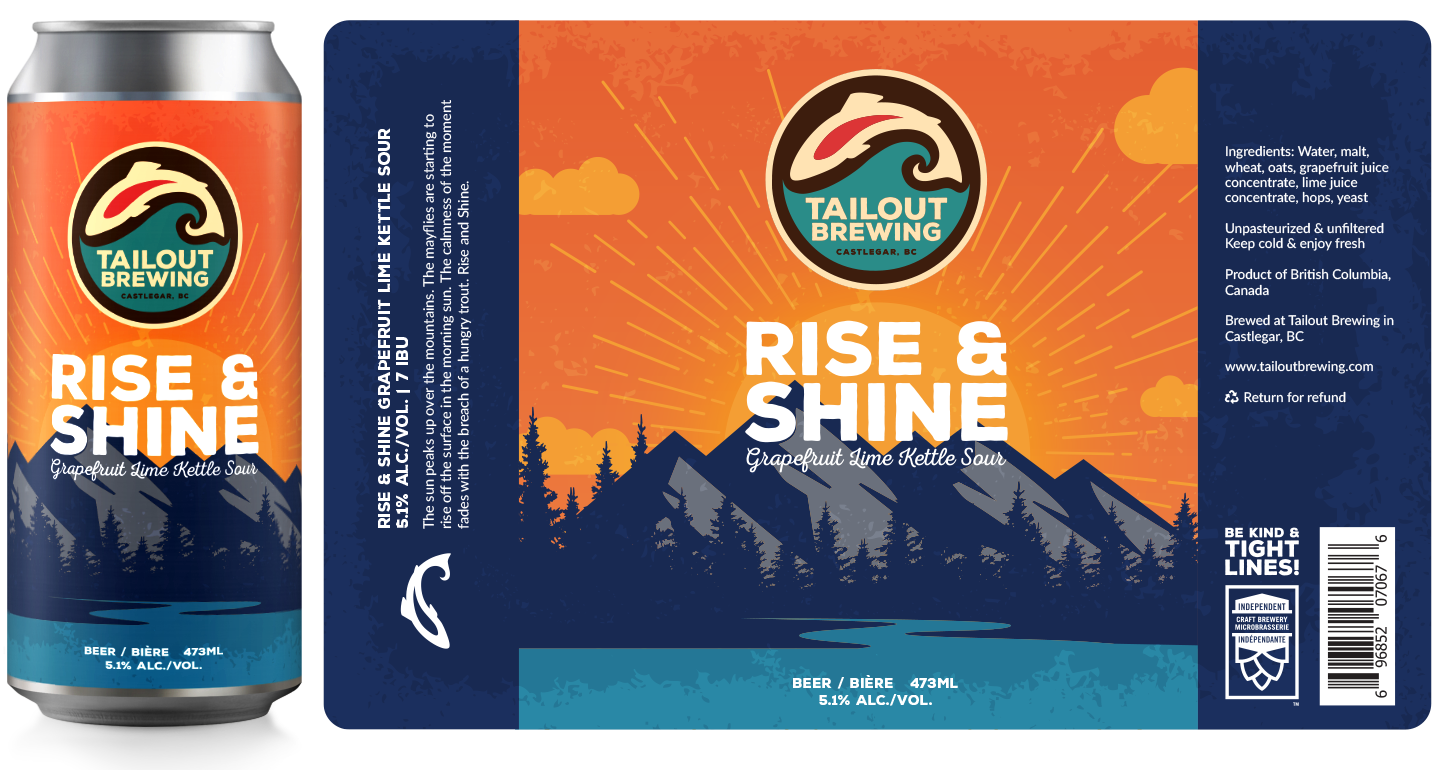 Tailout Brewing Rise & Shine Label Design