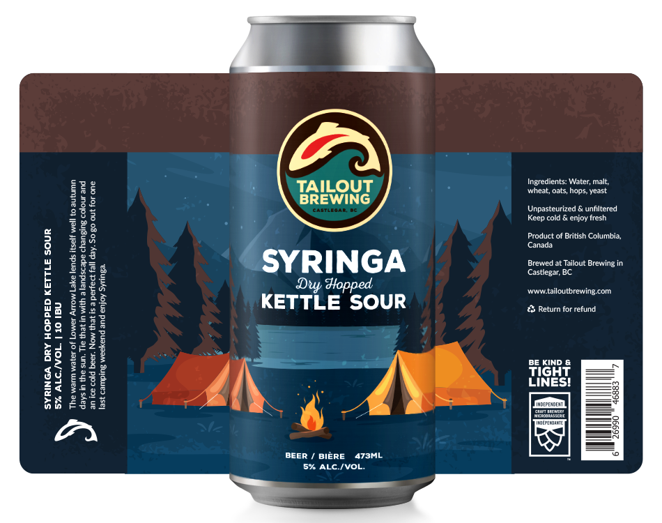 Tailout Brewing Syringa Label Design