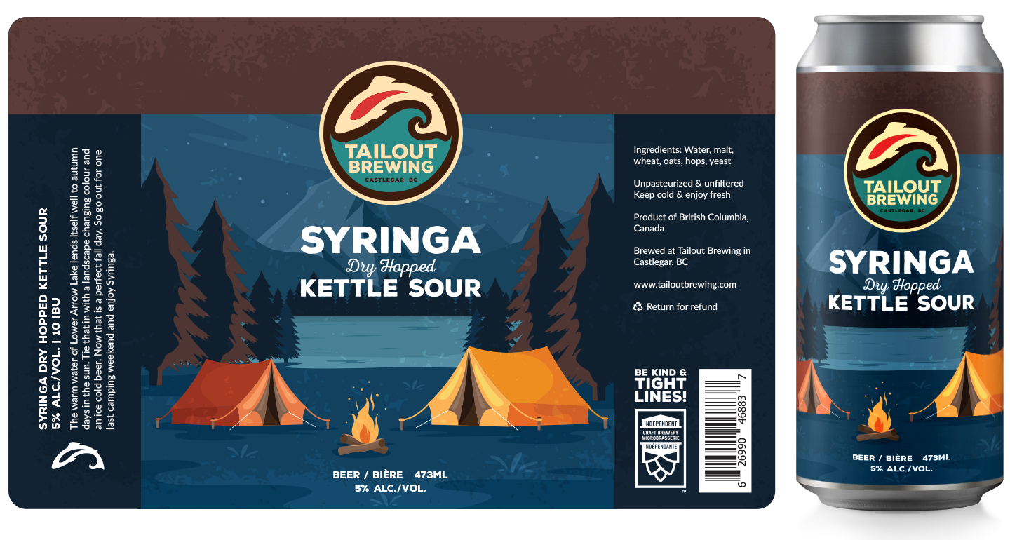 Tailout Brewing Syringa Label Design
